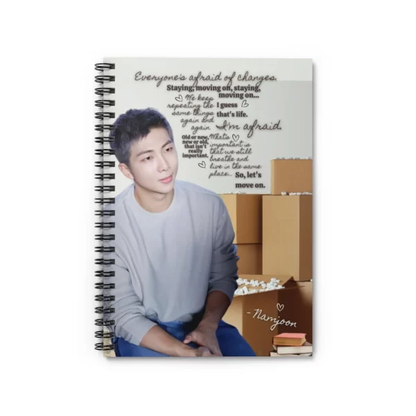 RM, Kim Namjoon, BTS, Spiral Notebook, Journal, Rap Mon, Rap Monster, Joonie, Namjoon Quote, BTS Fan, Writing Book, Namjoon Bias