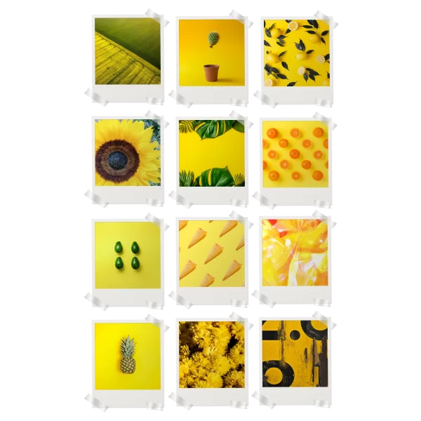 Yellow Abstract Polaroids Set of 12