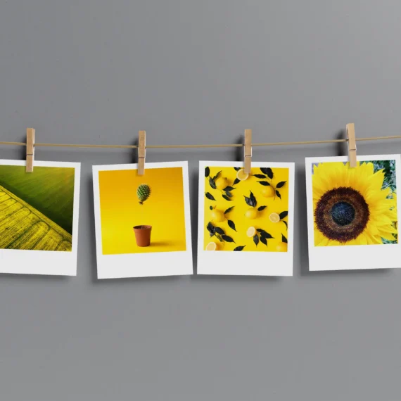 Yellow Abstract Polaroids Set of 12