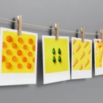 Yellow Abstract Polaroids Set of 12