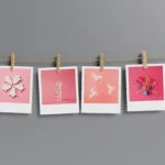 Pink Abstract Polaroids Set of 12
