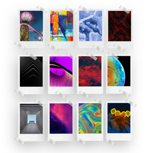 Geometric Abstract Polaroids Set of 12