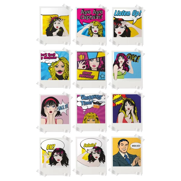 Pop Art Polaroids Set of 12