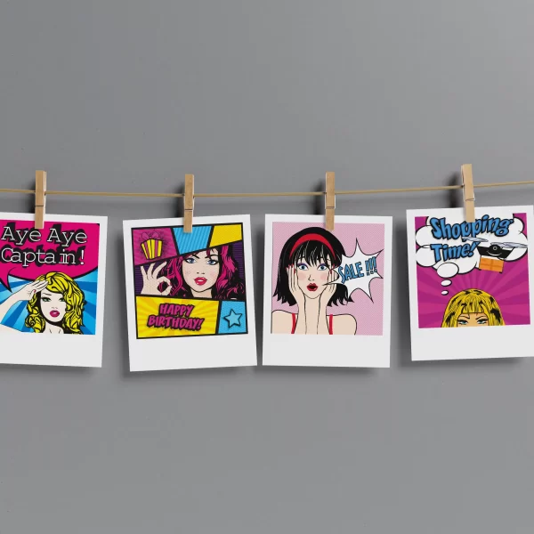 Pop Art Polaroids Set of 12