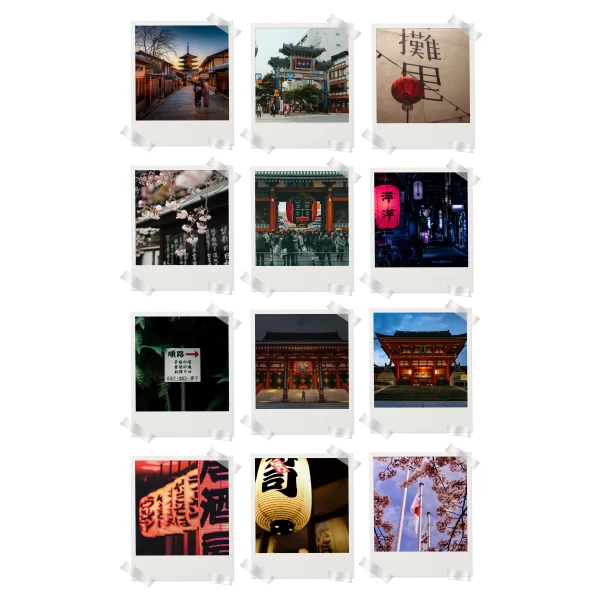 Japanese Aesthetic Polaroids Set of 12