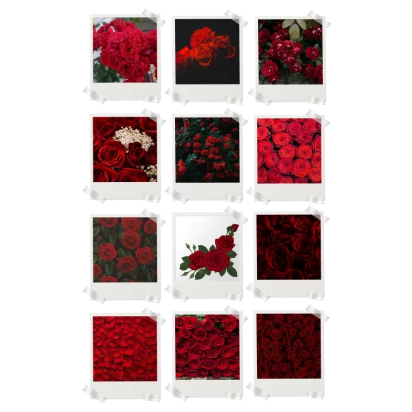 Red Roses Prints Set of 12