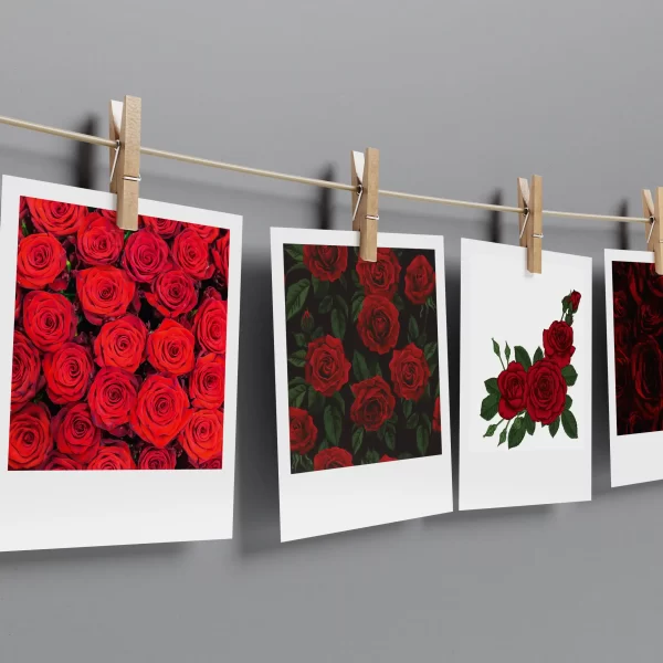 Red Roses Prints Set of 12