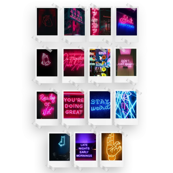 Neon Aesthetic Prints Set of 15