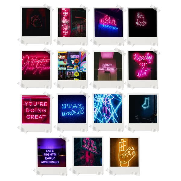 Neon Aesthetic Prints Set of 15