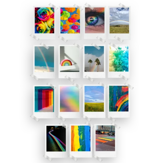 Rainbow Aesthetic Polaroids Set of 15