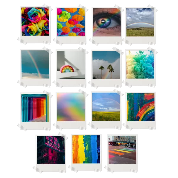 Rainbow Aesthetic Polaroids Set of 15