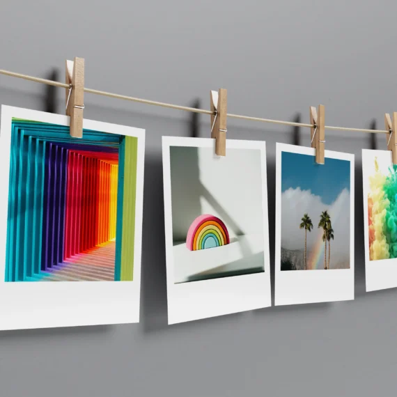 Rainbow Aesthetic Polaroids Set of 15