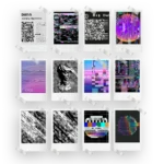 Glitch Aesthetic Polaroids Set of 12