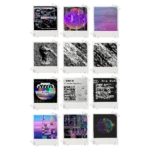 Glitch Aesthetic Polaroids Set of 12