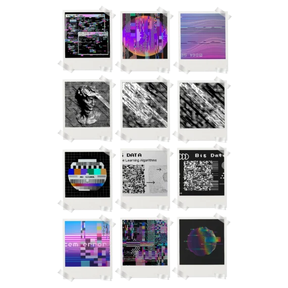 Glitch Aesthetic Polaroids Set of 12