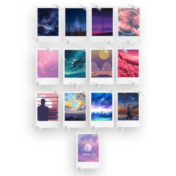 Sky Aesthetic Polaroids Set of 13