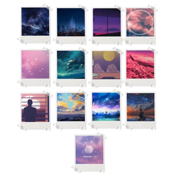 Sky Aesthetic Polaroids Set of 13