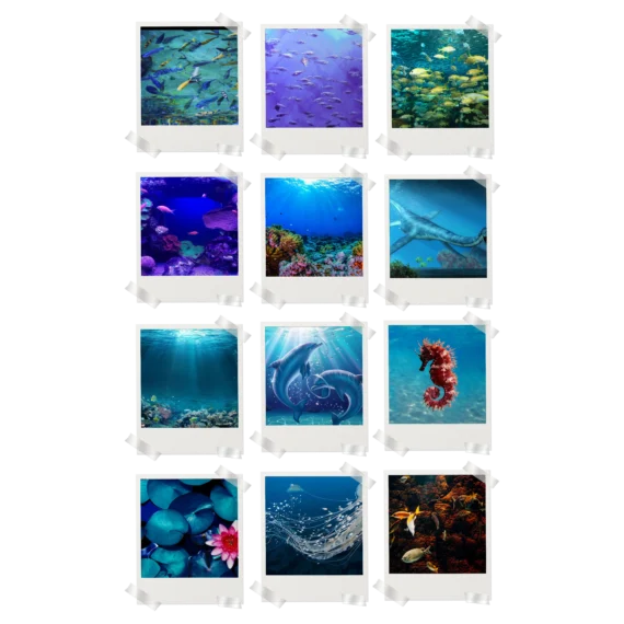 Aquatic Polaroids Set of 12