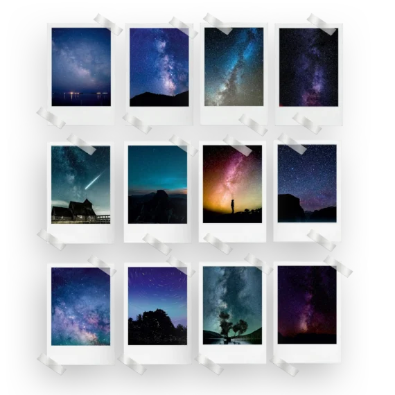 Starry Night Polaroids Set of 12