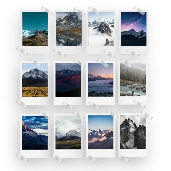 Mountains Polaroids Set of 12