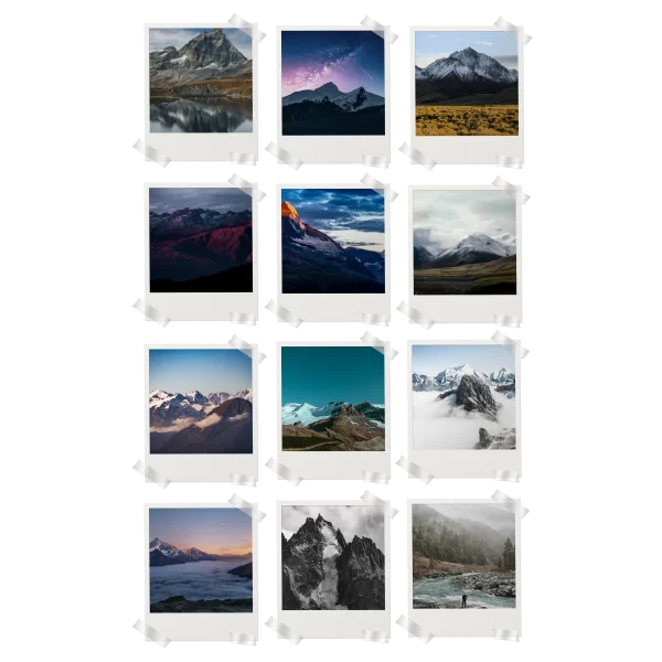 Mountains Polaroids Set of 12