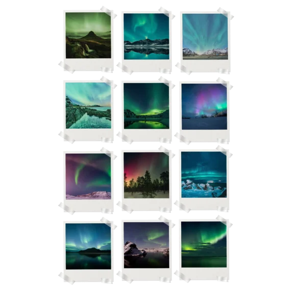 Northern Lights Polaroids Set of 12