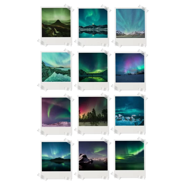 Northern Lights Polaroids Set of 12