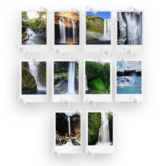 Waterfall Polaroids Set of 10