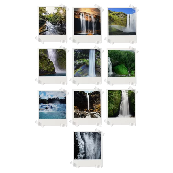 Waterfall Polaroids Set of 10