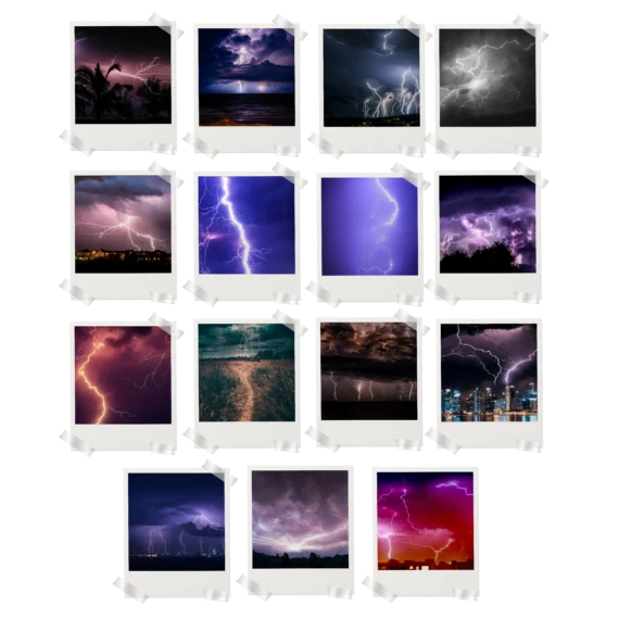 Lightning Polaroids Set of 15