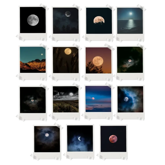 Moon Polaroids Set of 15