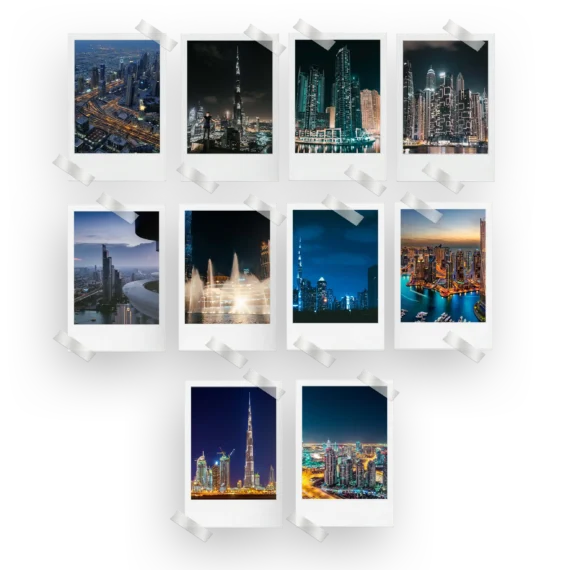 Dubai Skyline Polaroids Set of 10