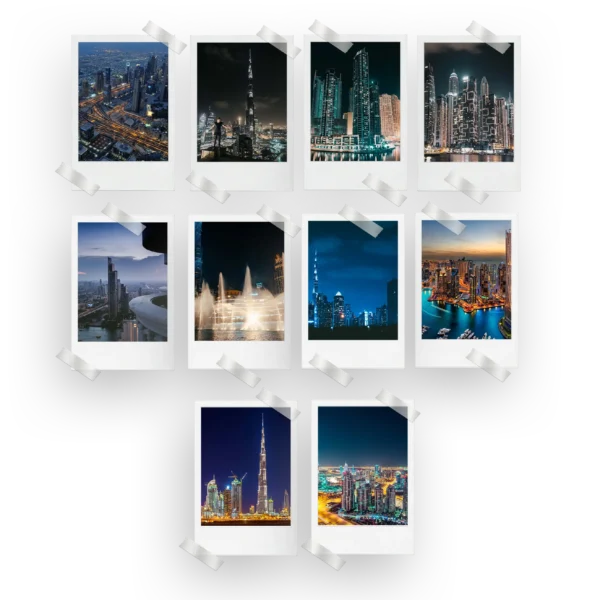 Dubai Skyline Polaroids Set of 10