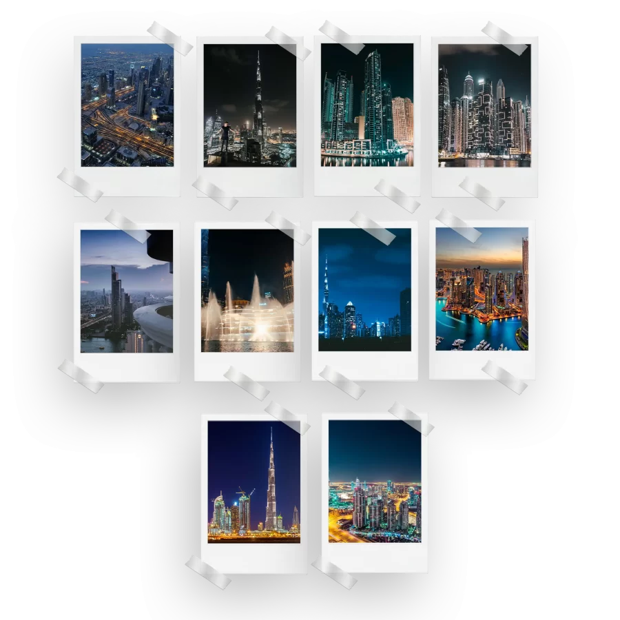 Dubai Skyline Polaroids Set of 10