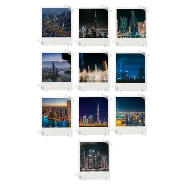 Dubai Skyline Polaroids Set of 10