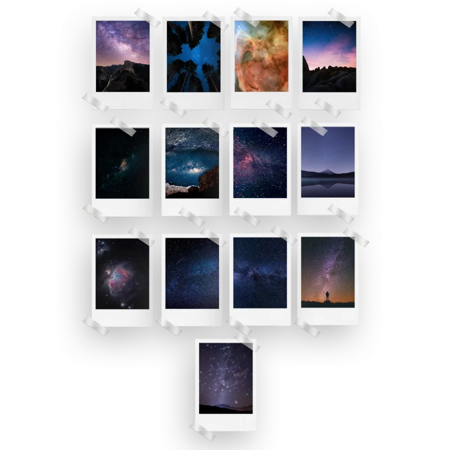 Galaxy Polaroids Set of 13