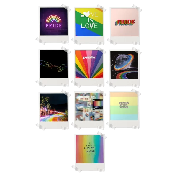 Pride Aesthetic Polaroids Set of 10