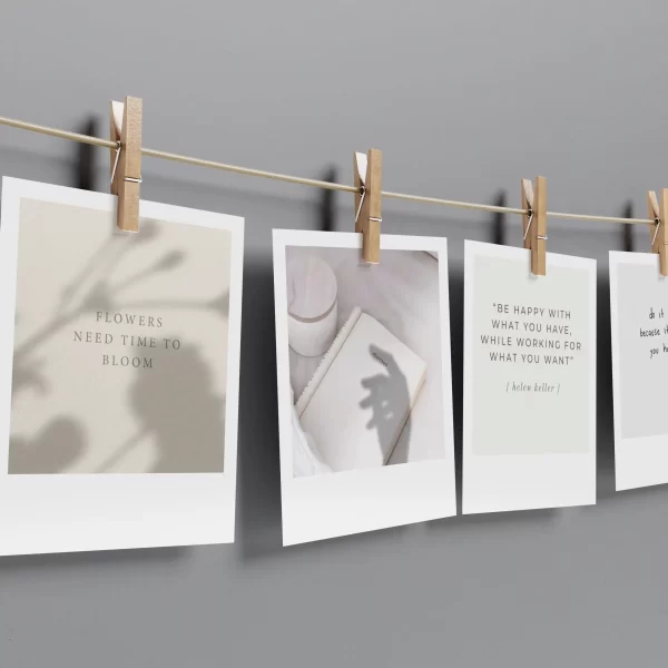 White Motivational Polaroids Set of 8