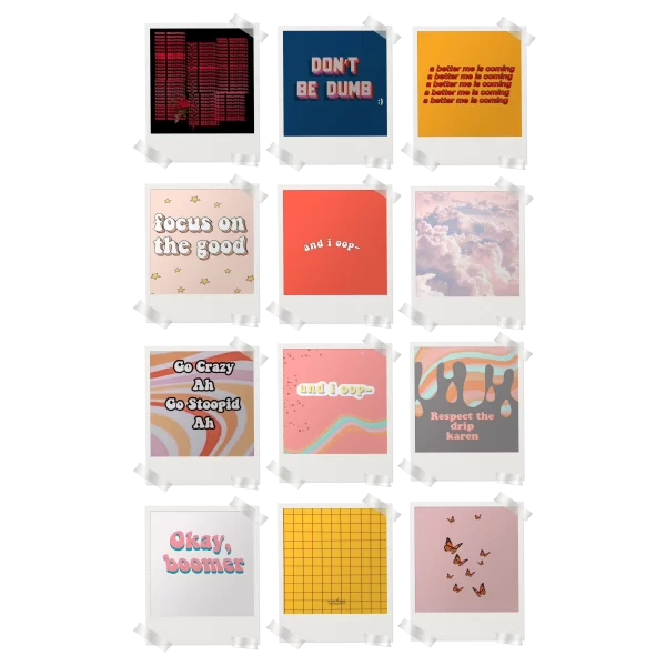 Cute Aesthetics Polaroids Set of 12