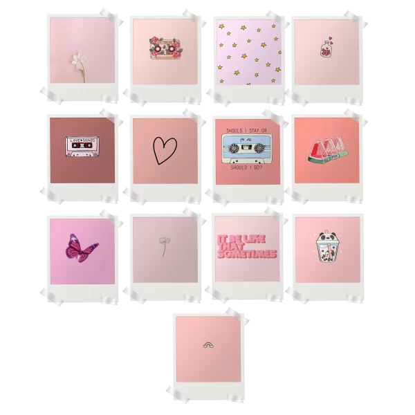 Pink Aesthetic Prints Set of 13