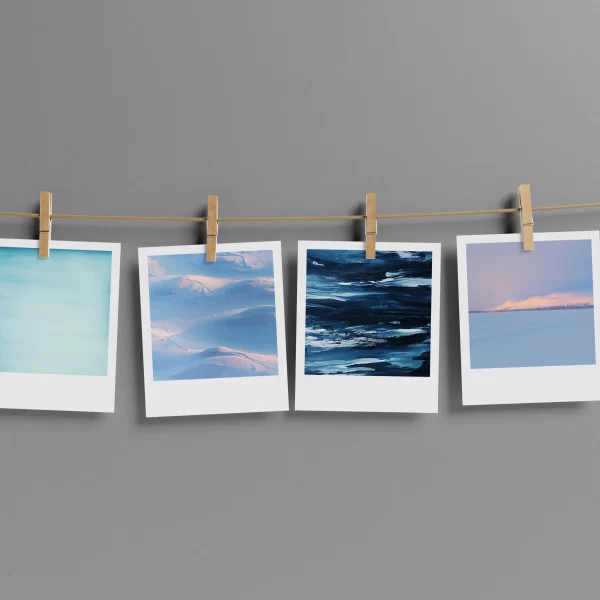 Pastel Blue Aesthetic Polaroids Set of 14