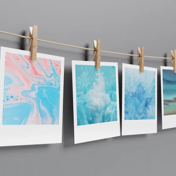 Pastel Blue Aesthetic Polaroids Set of 14