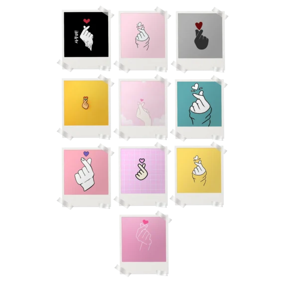 Korean Finger Heart Polaroids Set of 10