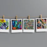 Doodle Abstract Polaroids Set of 9