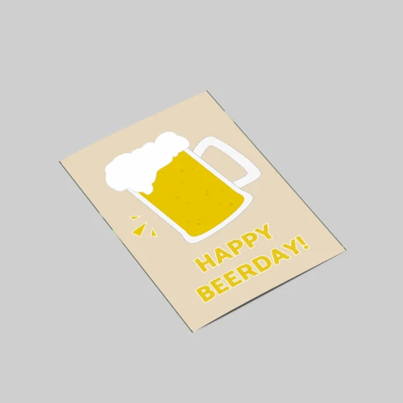 Happy Beerday Funny Birthday Card
