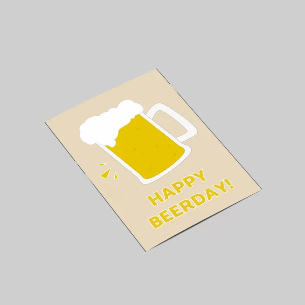 Happy Beerday Funny Birthday Card