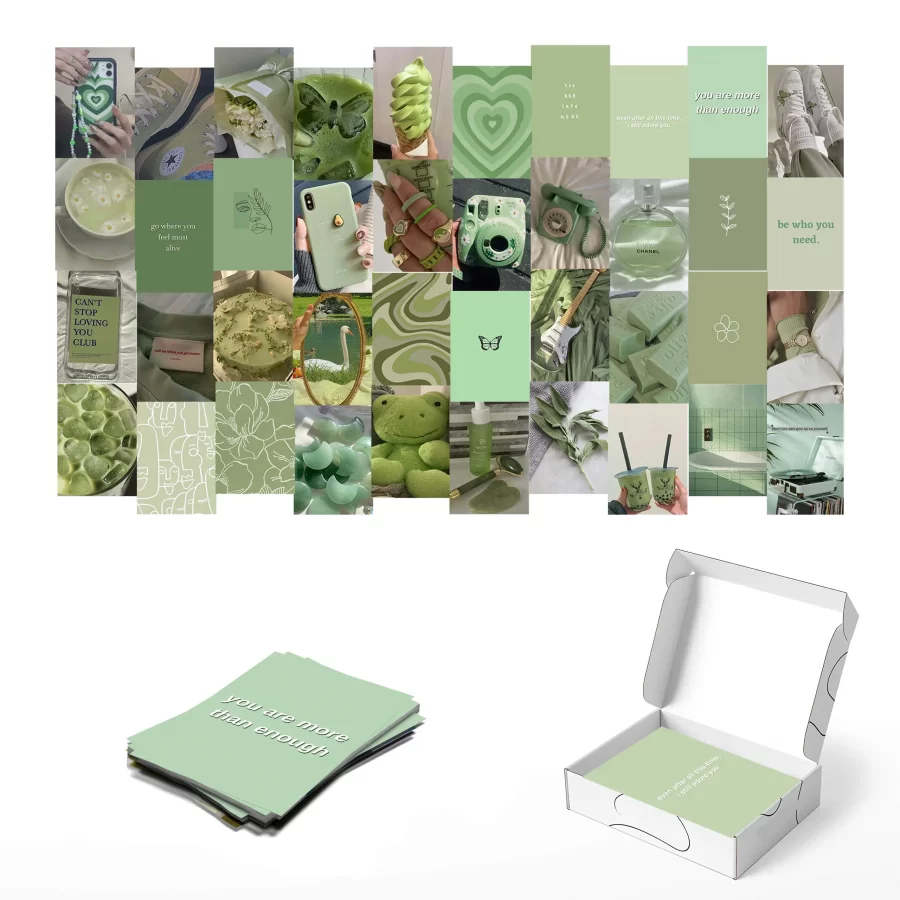 Green Aesthetics 40 Pieces Wall Collage Kit for Room Decor