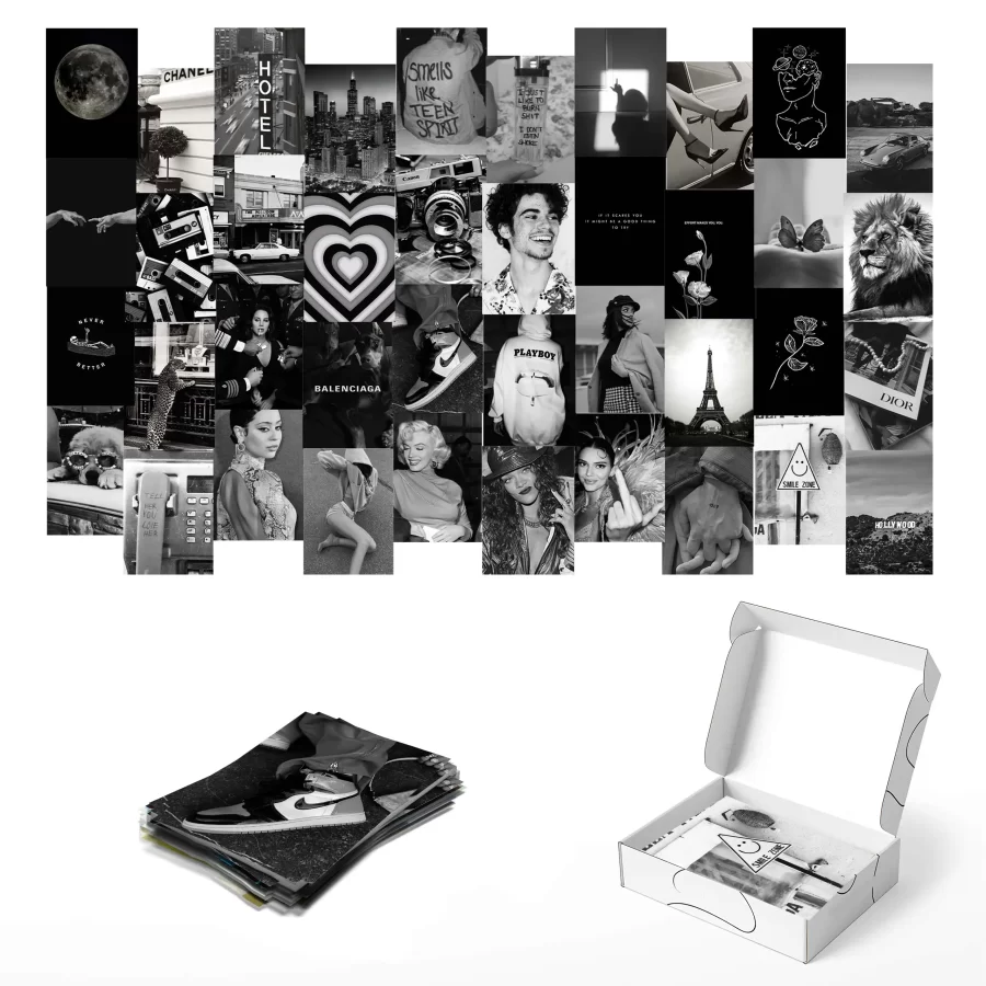 Noir Aesthetics 40 Pieces Wall Collage Kit for Room Decor