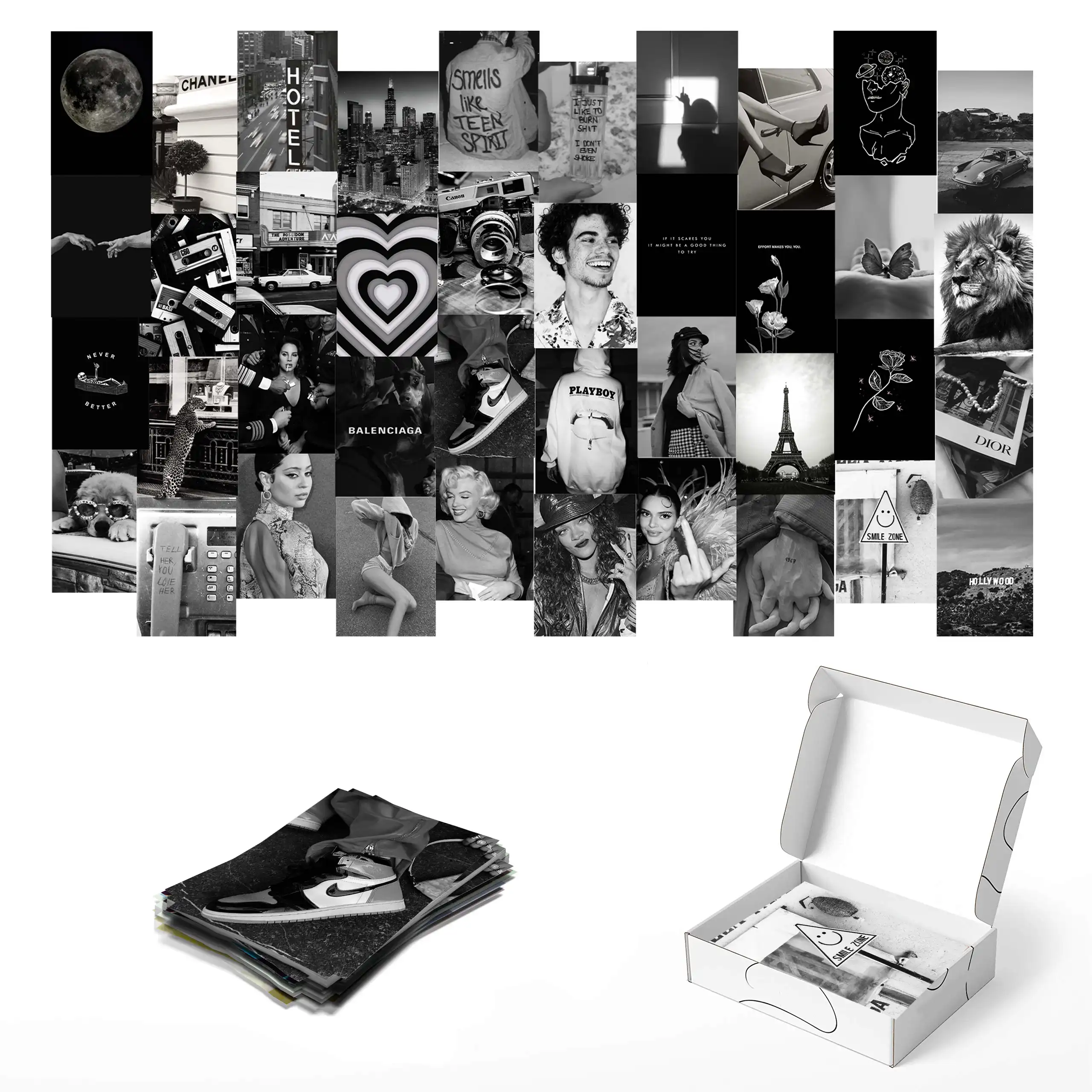 ARIANA GRANDE Collage Wall Kit Black and White Art Decor 