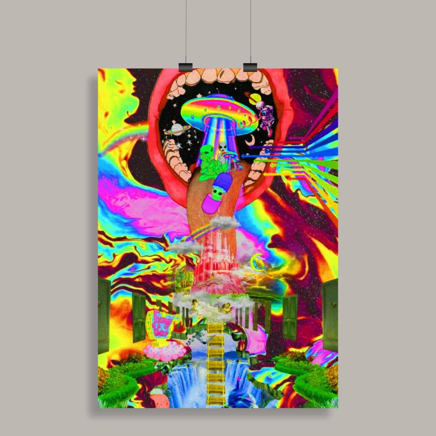 Psychedelic Trippy Aesthetic Wall Poster